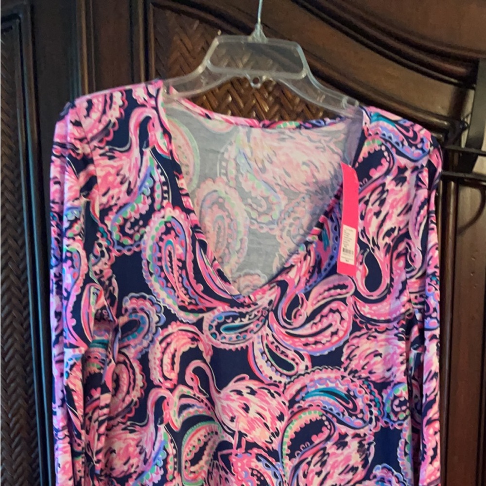 NWT Lilly Pulitzer Etta dress flock to the top size large! Retail $108